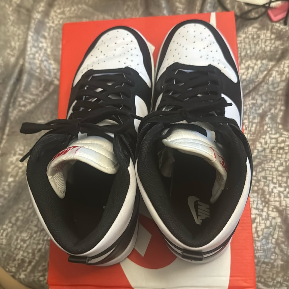 Size 10 Panda (Black & White) Women high Dunks